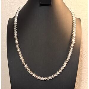 Vintage Faceted Clear Crystal Bead 26" Necklace